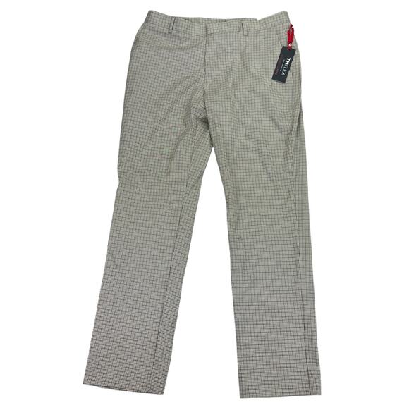 Tommy Hilfiger Mens TH Flex Tate Modern Fit Stretch Plaid Dress Pants Tan 36x32 - Picture 1 of 4